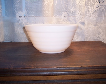 Vintage Hazel Atlas Platonite, Depression Glass, large mixing bowl, white, milk glass