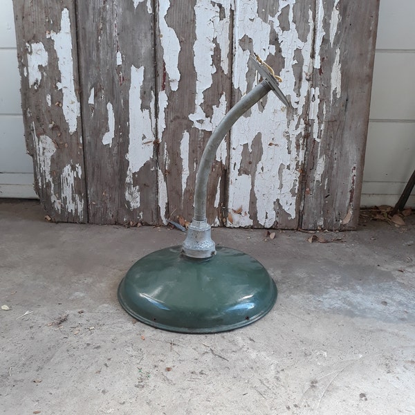 Vintage Green Enamel Barn Light