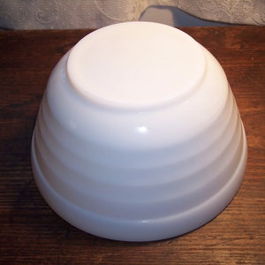 Vintage Hazel Atlas Platonite, Depression Glass, large mixing bowl, white, milk glass image 4