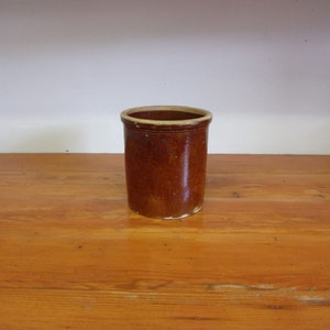 Antique Vintage Stoneware Crock Brown Glaze