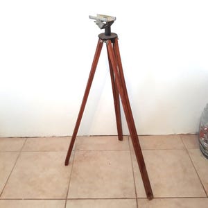Antique Wood Telescope Stand Surveyor&#39;s Stand