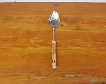Vintage Ekco large measuring spoon with wood handle primitive kitchen decor