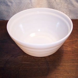 Vintage Hazel Atlas Platonite, Depression Glass, large mixing bowl, white, milk glass image 2