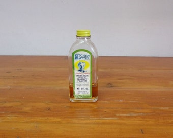 Vintage Kitchen Klatter Black Walnut Flavor Extract Bottle apothecary glass jar kitchen decor