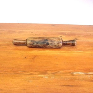 Antique Vintage primitive Walnut Wood Rolling Pin old wooden kitchen tools shabby chic rustic primitive farmhouse decor