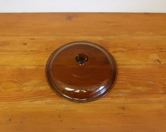 Vintage Pyrex Corning Vision lid 19 A 20 CM Amber