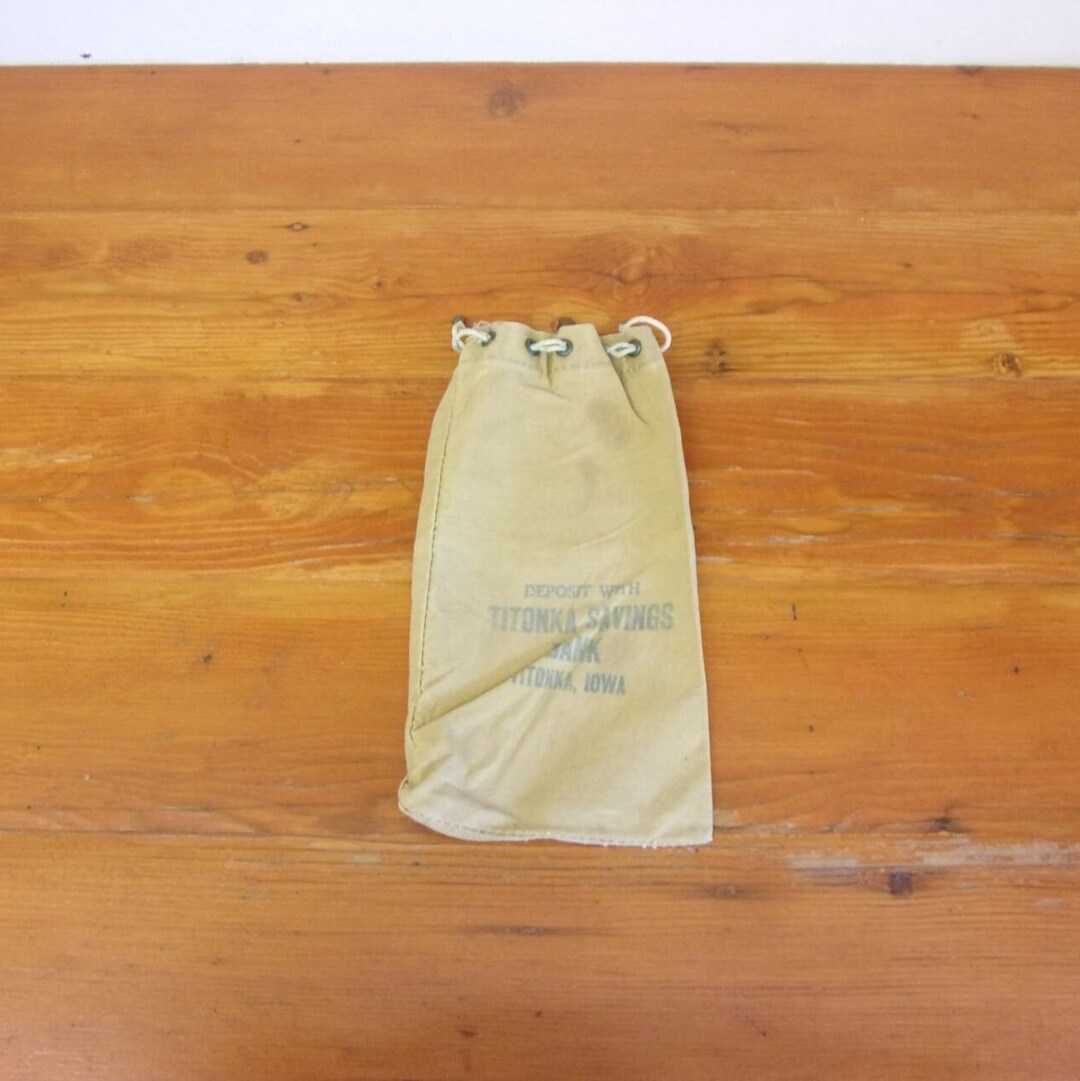 Antique Vintage Titonka Savings Bank Titonka Iowa Money Bag Etsy