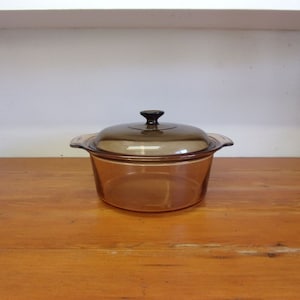Vintage Pyrex Corning Vision Stock Pot 5L Amber Glass