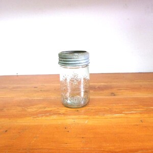 Vintage Crown Mason Jar with metal band and glass lid 008