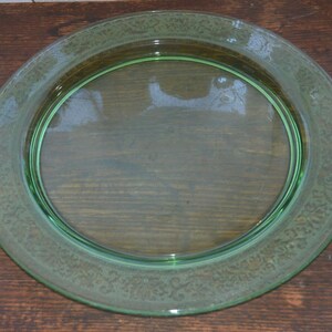 vintage Fostoria Royal Green Etch 273 assiette à gâteau en verre dépression assiette à découper WE001 image 5