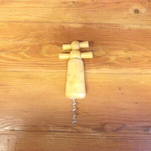 Vintage Wood Corkscrew with wood bell