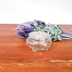 Vintage Art Deco Glass Powder Box Jar Trinket Dish