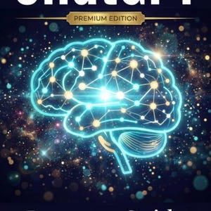 May include: A digital graphic featuring the text ChatGPT PREMIUM EDITION at the top and Prompts Guide at the bottom. In the centre, a glowing cyan outline of a human brain is filled with a network of interconnected nodes against a dark background.