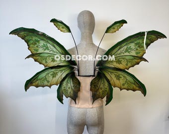 Green Enchanted Forest Fairy Wings for cosplay photoshoot costume