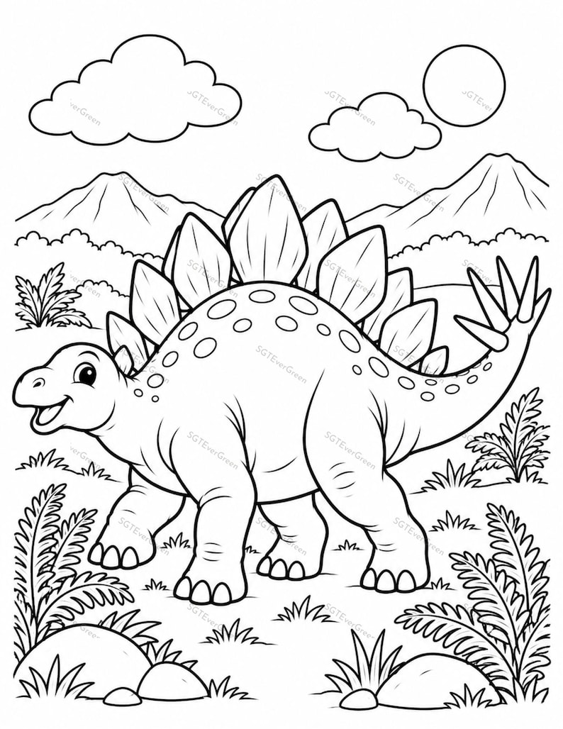 Dinosaur Coloring Pages for Kids | 25 Printable Preschool Activity ...