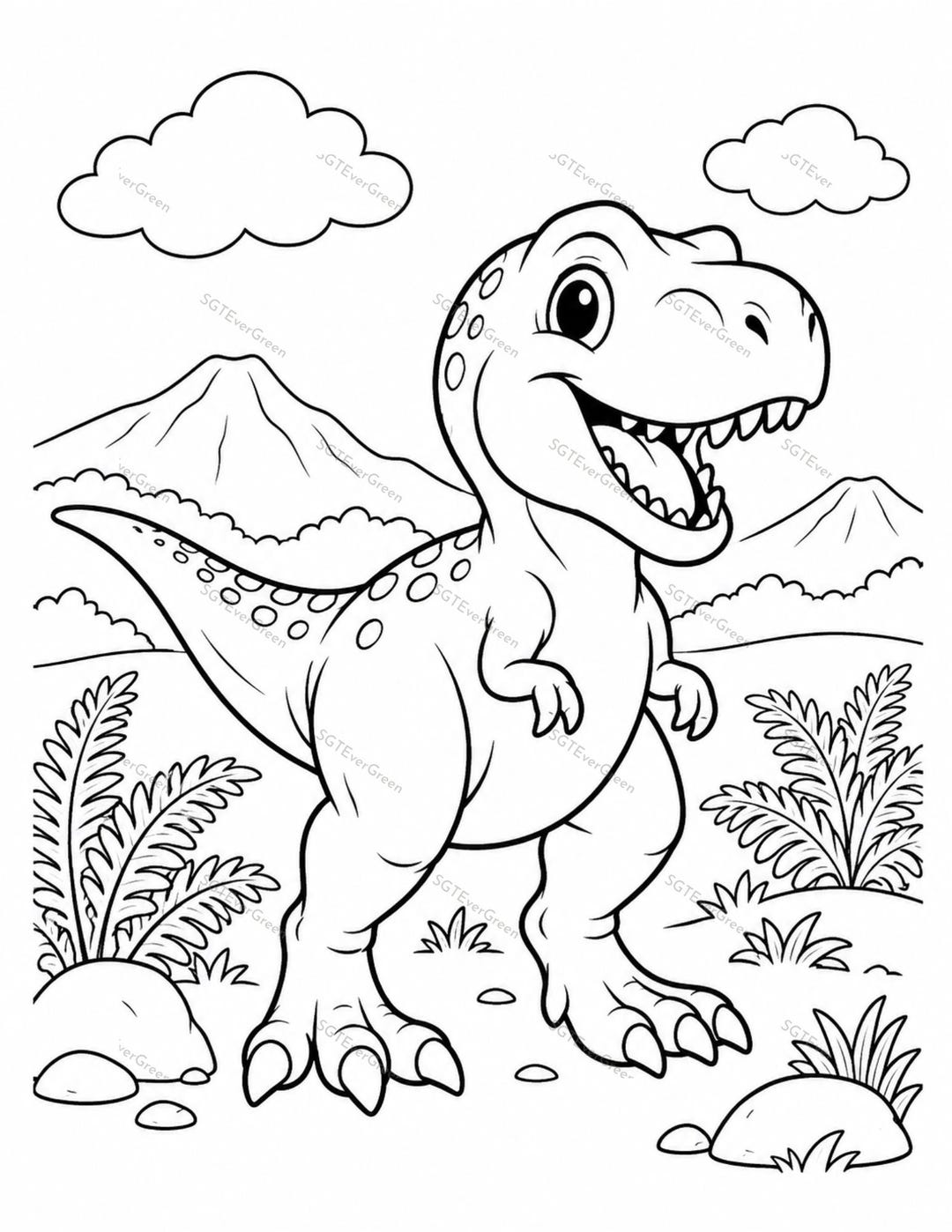 Dinosaur Coloring Pages for Kids | 25 Printable Preschool Activity ...