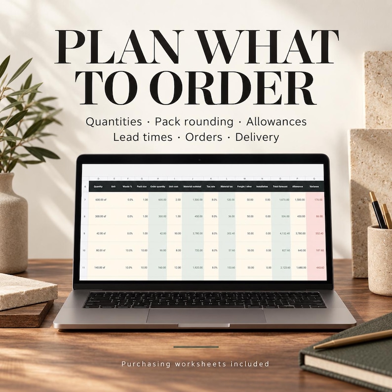 Interior Finish & Fixture Schedule Template | Excel Specification Kit ...