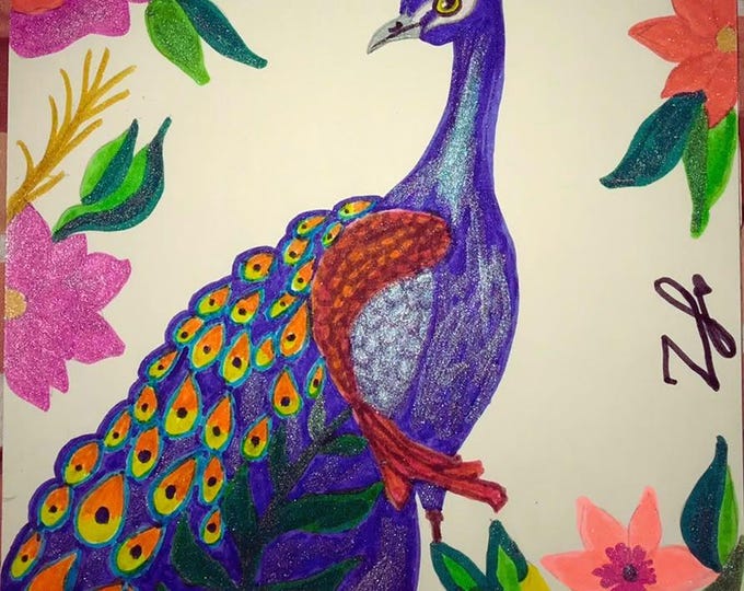 Peacock ink Art