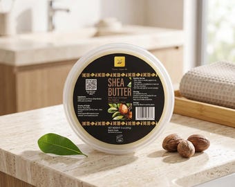 Raw Unrefined Shea Butter (8oz), 100% Natural, Vegan Skincare Ingredient