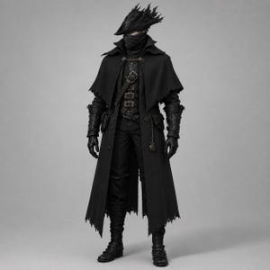Bloodborne Hunter Coat Cosplay, Bloodborne-kostym, gotisk trenchcoat för män, viktoriansk lång rock, Halloween-cosplay-outfit för unisex