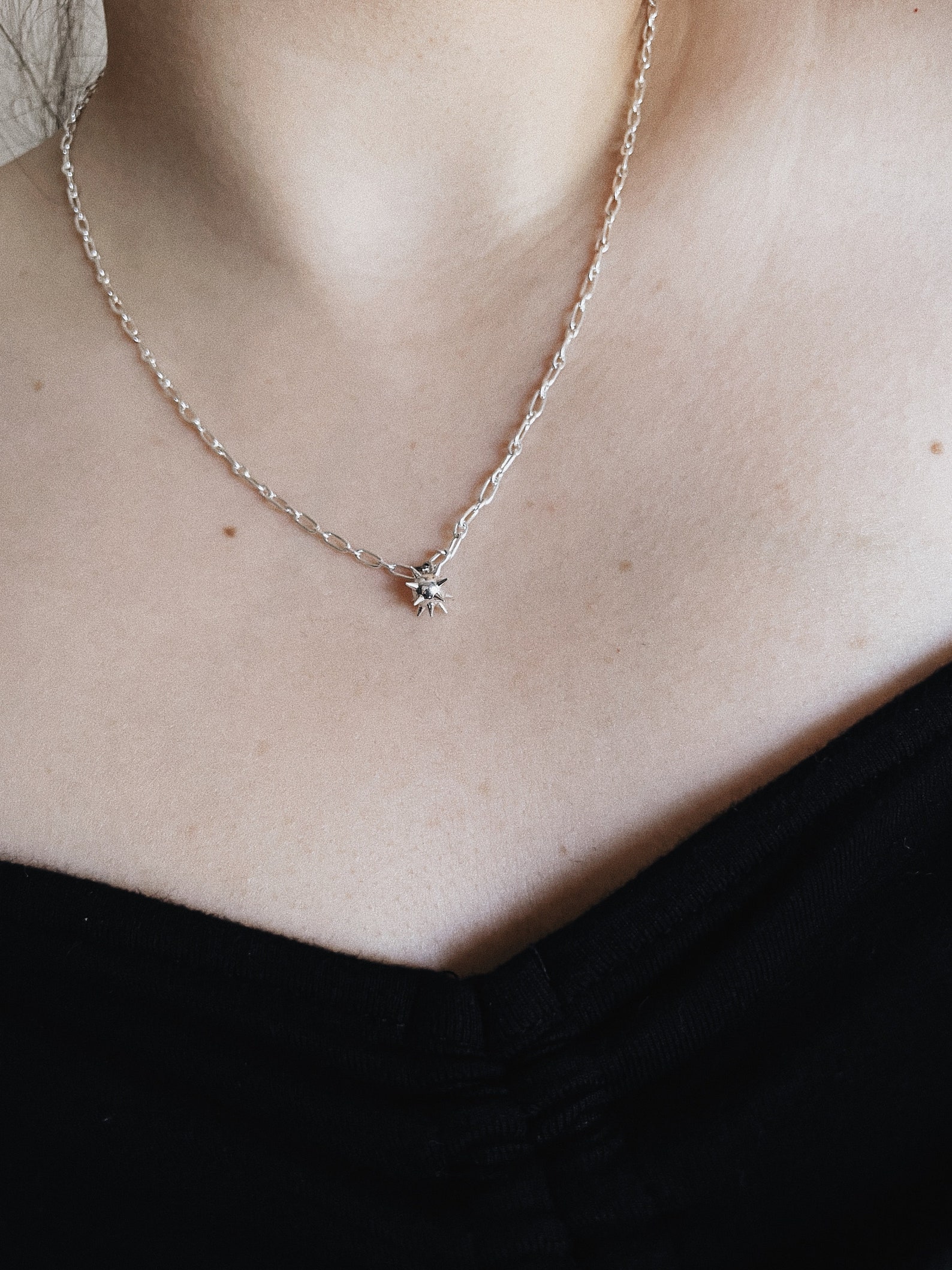 Spiked Flail Mace Necklace Sterling Silver Armor Knightcore Etsy