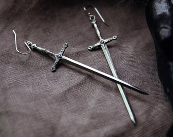 The Elven Blade Earrings - Knightcore Sword - Fantasy - Lord of the Rings inspired Necklace - Medieval Weaponry - Ren Faire - Armor