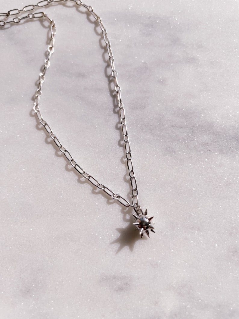 Spiked Flail Mace Necklace Sterling Silver Armor Knightcore Etsy