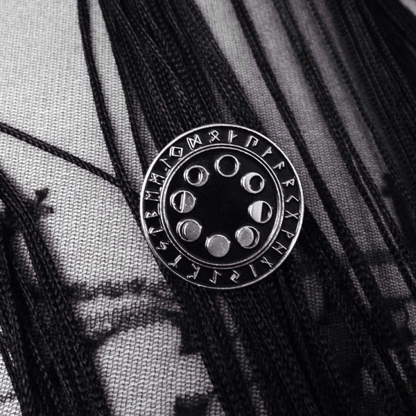 Moon Phase & Rune (SMALL) Soft Enamel Pin