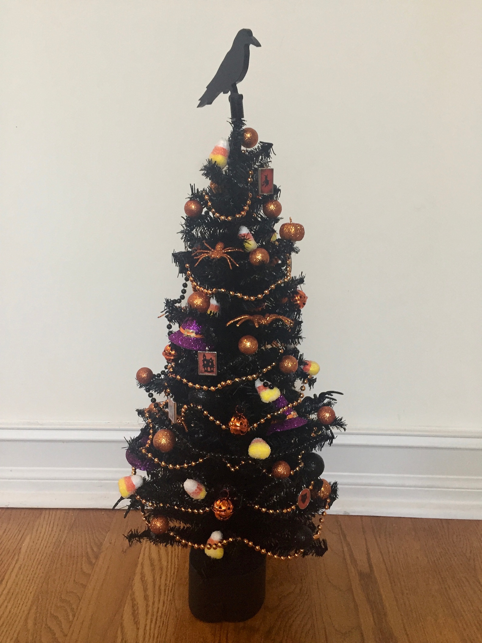 Black Halloween Tree With Decorations Etsy