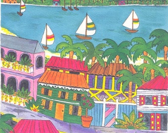 Caribbean Town Print.