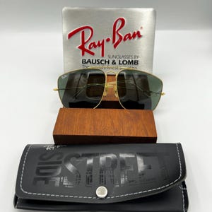 62[]14 mm Vintage B&L Ray Ban W0502 GEP G15 GLASS UV Explorer Aviator Solglasögon bild 16