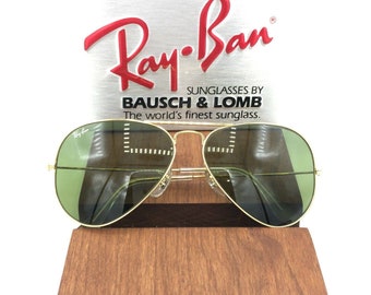 Vintage Ray Ban B&L GREEN RB3 aviator 58mm NOS new sunglasses