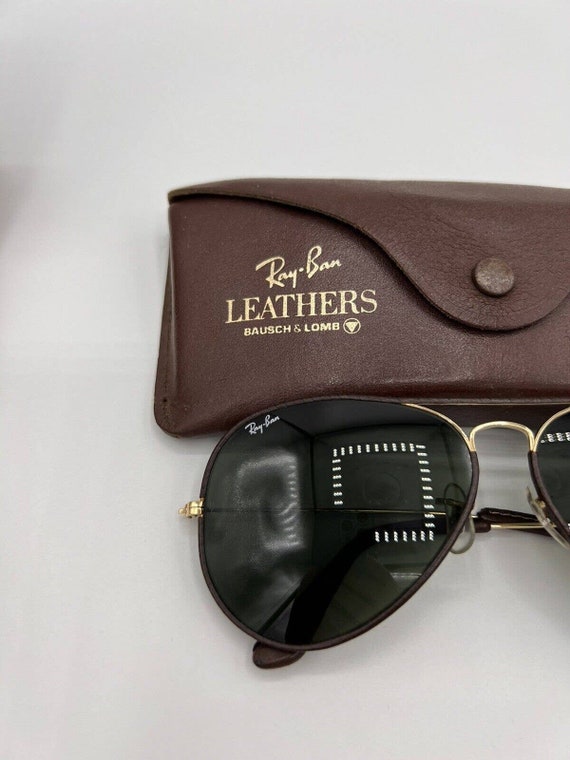 Vintage Ray Ban B&L Brown Leathers Aviators G15 6… - image 1