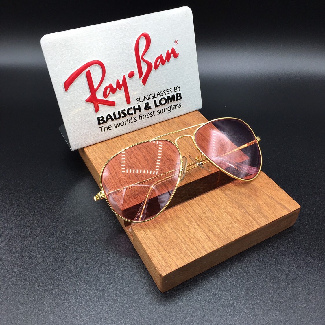 Vintage Ray Ban B&L Aviator Pink Changeable Bravura Sunglasses - Etsy