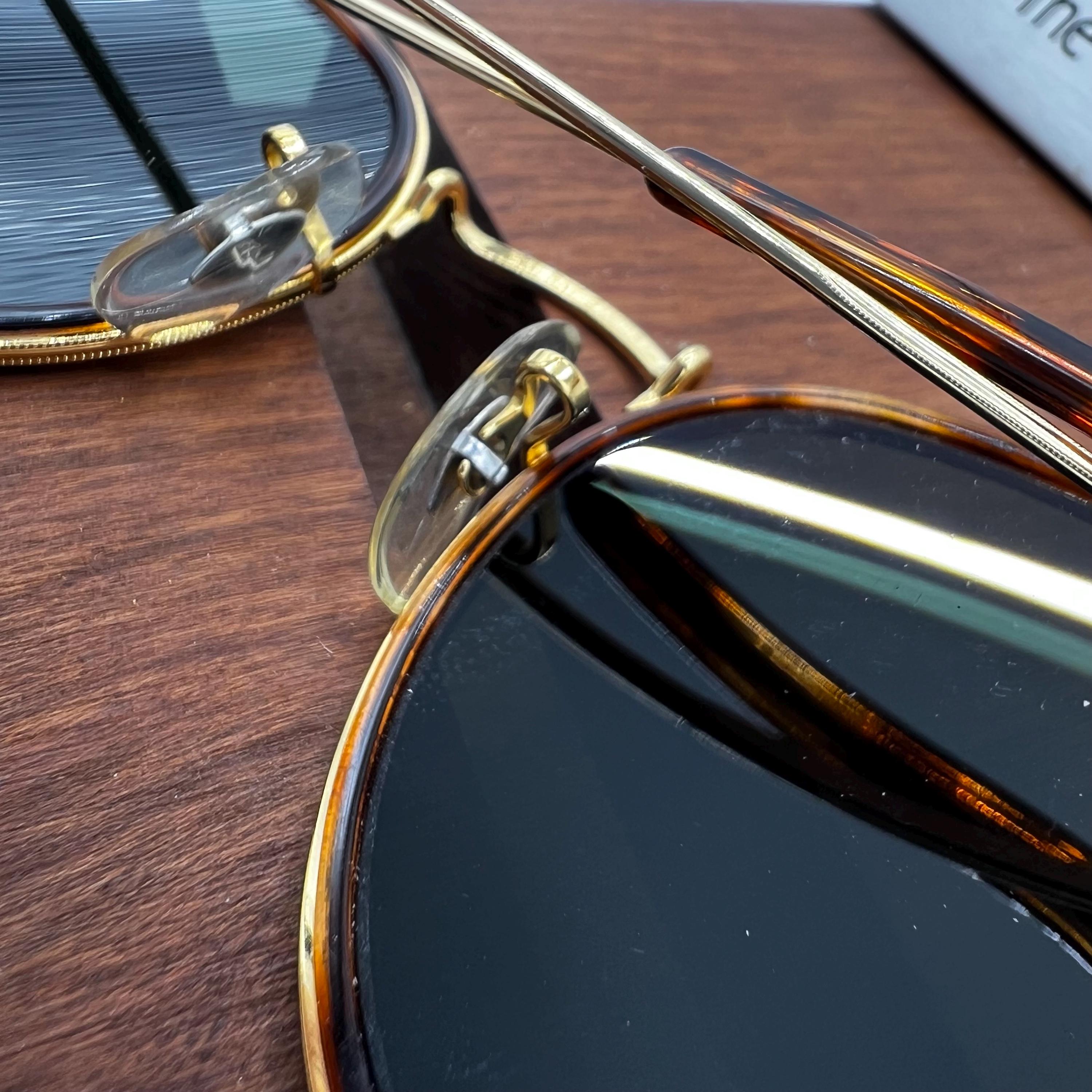 B&Lレイバン ラウンド W1674 べっ甲インサート ヴィンテージ USA Vintage Ray Ban B&L Round Tortoise Insert W1674 49mm Sunglasses
