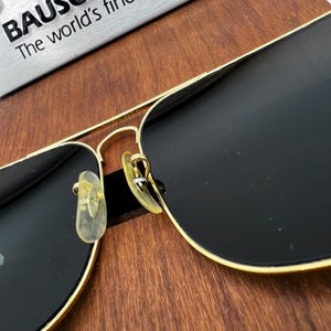 62[]14 mm Vintage B&L Ray Ban W0502 GEP G15 GLASS UV Explorer Aviator Solglasögon bild 12