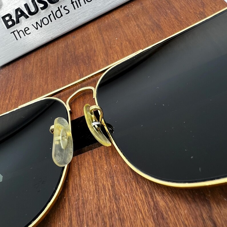 62[]14 mm Vintage B&L Ray Ban W0502 GEP G15 GLASS UV Explorer Aviator Solglasögon bild 12