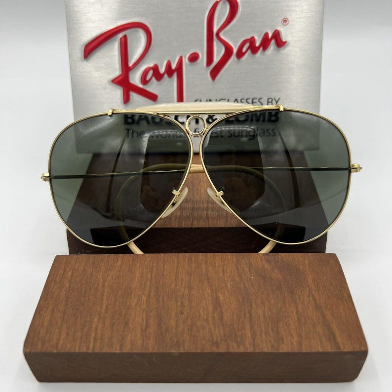 Gafas de sol estilo aviador de tiro con protección UV B&L 1/10 12K GF G15 de 5 mm de la década de 1960 imagen 1