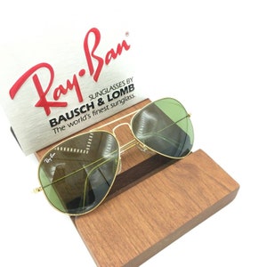 Óculos de sol vintage Ray Ban B&L GREEN RB3 aviador 58mm NOS imagem 2