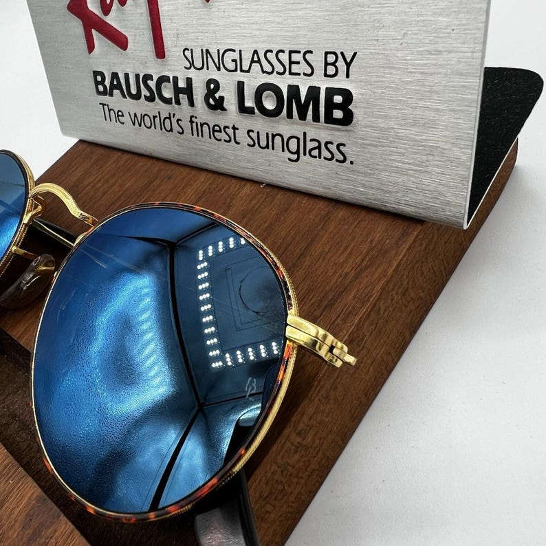 Vintage Ray Ban B & L blau verspiegelte runde Schildkröte 50 mm USA Custom Sonnenbrille Bild 5