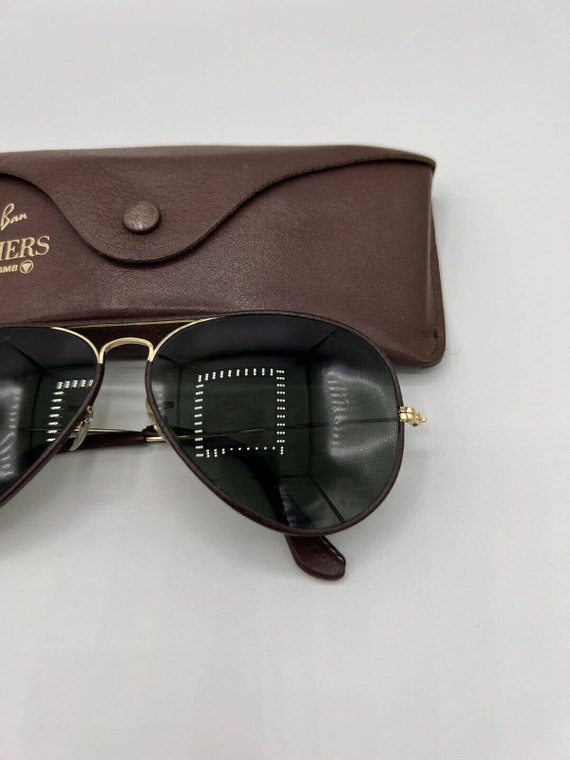 Vintage Ray Ban B&L Brown Leathers Aviators G15 6… - image 9