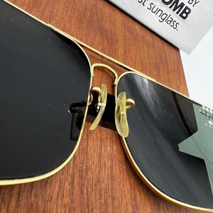 62[]14 mm Vintage B&L Ray Ban W0502 GEP G15 GLASS UV Explorer Aviator Solglasögon bild 11