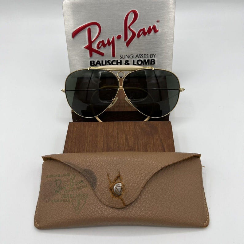 Gafas de sol estilo aviador de tiro con protección UV B&L 1/10 12K GF G15 de 5 mm de la década de 1960 imagen 2