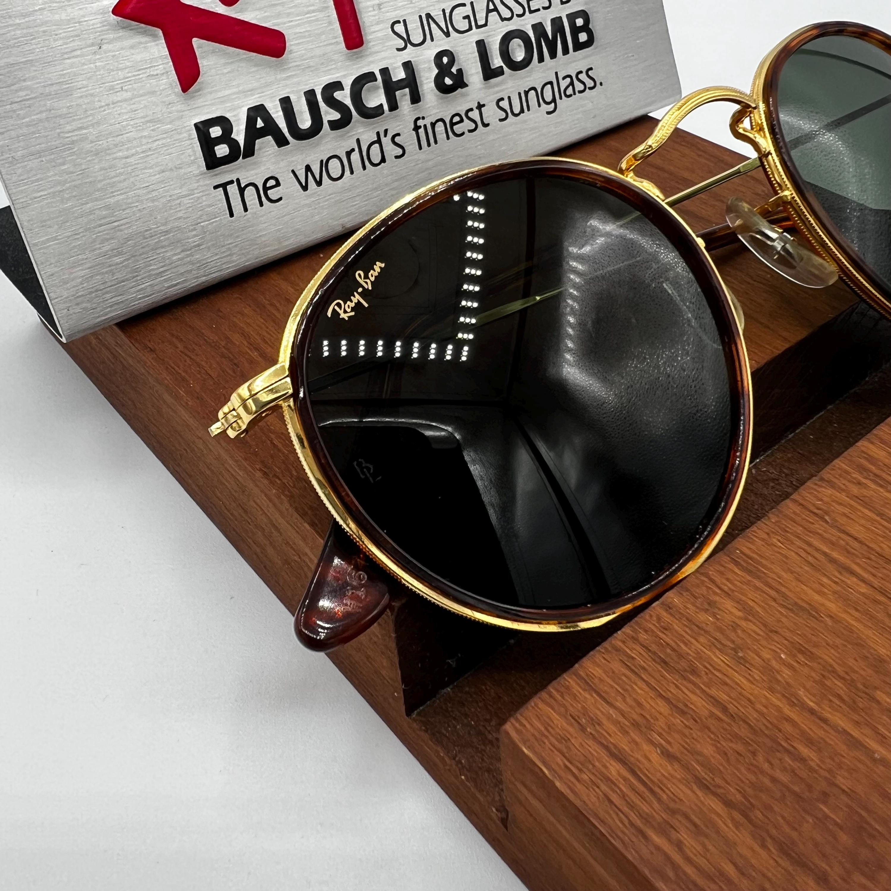 Vintage Ray Ban B&L Round Tortoise Insert W1674 49mm Sunglasses
