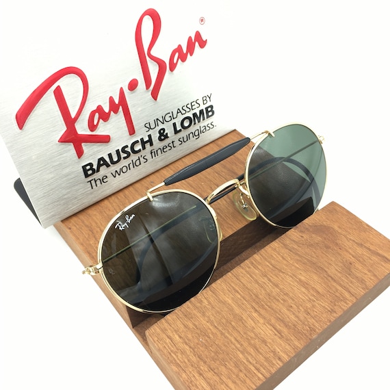 VINTAGE B&L Ray Ban W0920 gold/black G15 Round Out