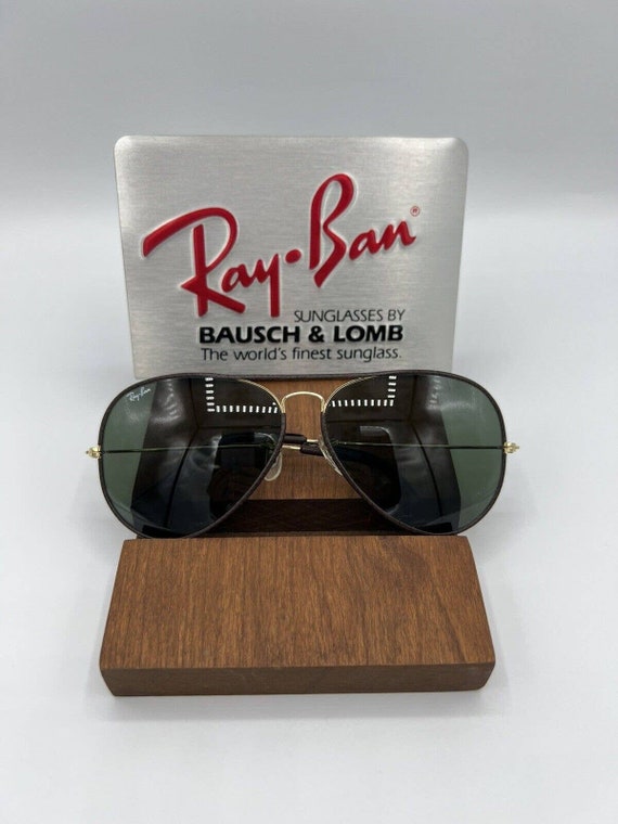 Vintage Ray Ban B&L Brown Leathers Aviators G15 6… - image 2