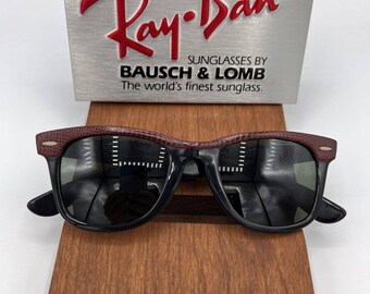 Vintage B&L Ray Ban W0499 Wayfarer Burgundy Leathers Sunglasses