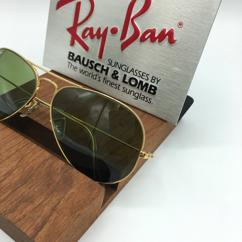 Óculos de sol vintage Ray Ban B&L GREEN RB3 aviador 58mm NOS imagem 4