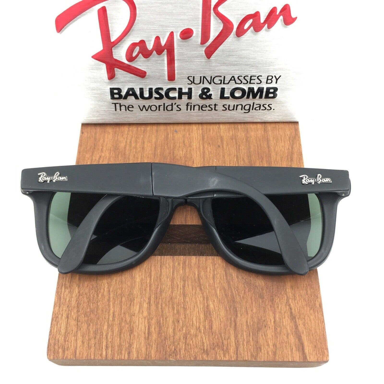 80s ヴィンテージ B&L Ray-Ban FOLDING WAYFARER黒 VINTAGE B&L Ray Ban W0670 Black G15 Folding Wayfarer