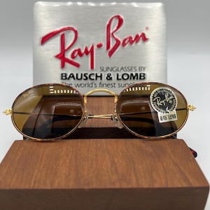 New Old Stock Ray Ban W2183 sunglasses Gold Tort OVAL AVIATORS B-15 Brown Lens